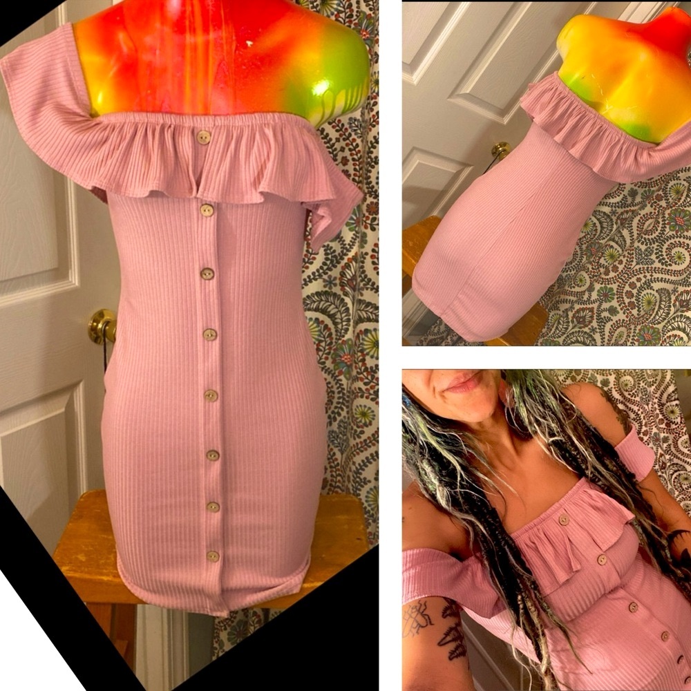FASHION NOVA Sweetheart Cute as a Buttoned Pink Dress 💞